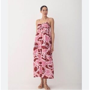 Bird & Knoll Dress Rio Midi in Pink Pattern